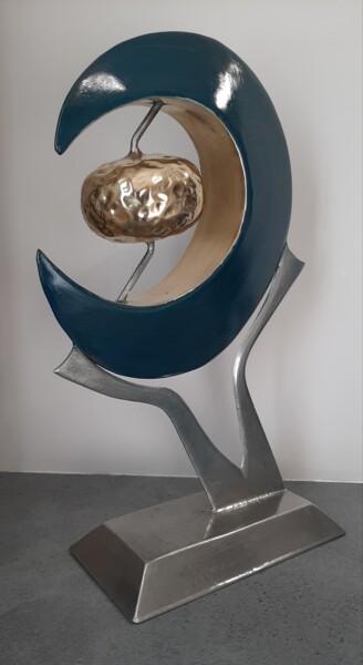 Sculpture titled "Tourne pas rond  593" by Philippe Fautrez, Original Artwork, Metals