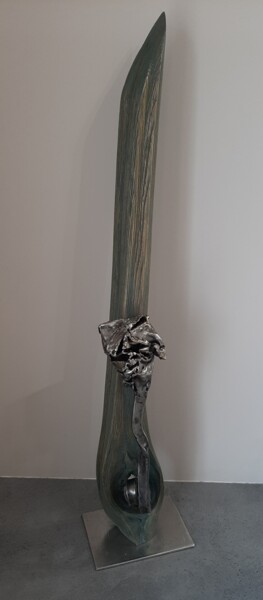 Sculpture titled "Vieille branche  586" by Philippe Fautrez, Original Artwork, Metals