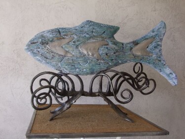 Sculpture intitulée "poisson vague" par Philippe Fautrez, Œuvre d'art originale