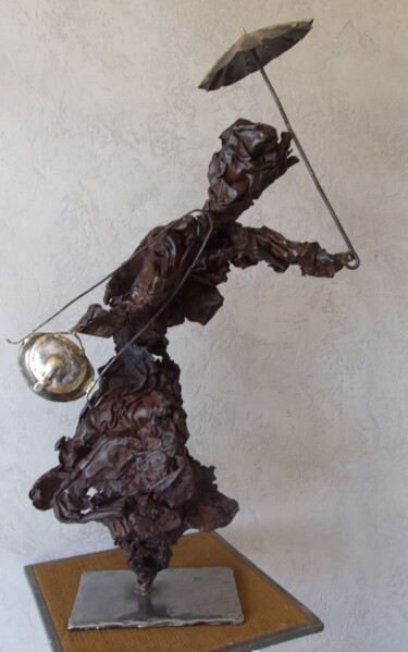 Γλυπτική με τίτλο "histoire-d'ombrelle." από Philippe Fautrez, Αυθεντικά έργα τέχνης, Μέταλλα
