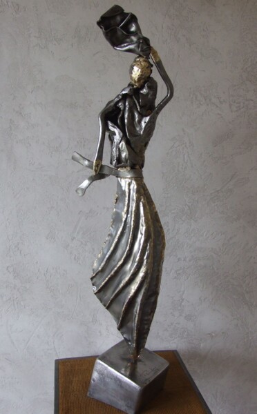 Escultura titulada "En-coup-de-vent." por Philippe Fautrez, Obra de arte original, Metales
