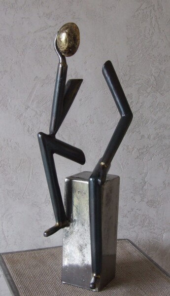 Sculpture titled "Songe." by Philippe Fautrez, Original Artwork, Metals