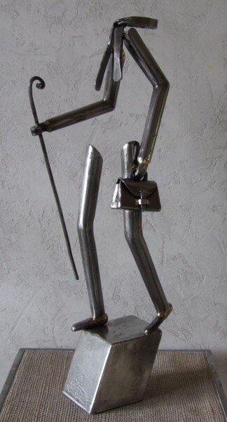 Sculpture intitulée "Le passant." par Philippe Fautrez, Œuvre d'art originale, Métaux