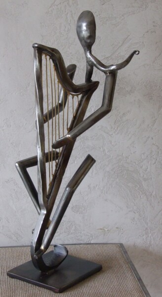Sculpture titled "Harpiste" by Philippe Fautrez, Original Artwork