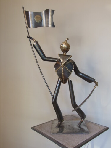 Sculpture titled "Le-samourail" by Philippe Fautrez, Original Artwork