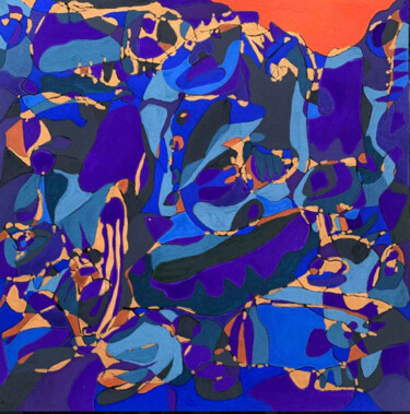 Peinture intitulée "Summer blue" par Philippe Fritsch, Œuvre d'art originale, Gouache