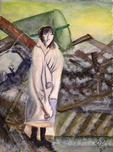 제목이 "La survivante"인 미술작품 Philippe Gutieres로, 원작, 수채화