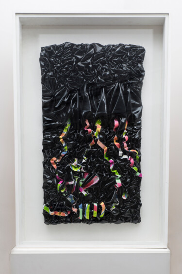 Textile Art titled "Cornes d abondance ." by Philippe Haniez, Original Artwork, Fabric Mounted on Wood Panel