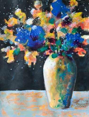 Peinture intitulée "Bouquet cosmique" par Philippe Henriques, Œuvre d'art originale, Acrylique
