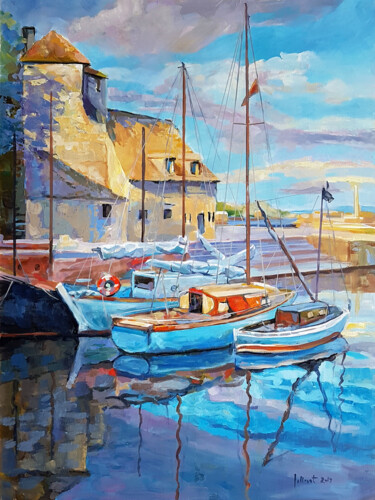 Painting titled "Port de Honfleur" by Philippe Jollivet, Original Artwork, Acrylic