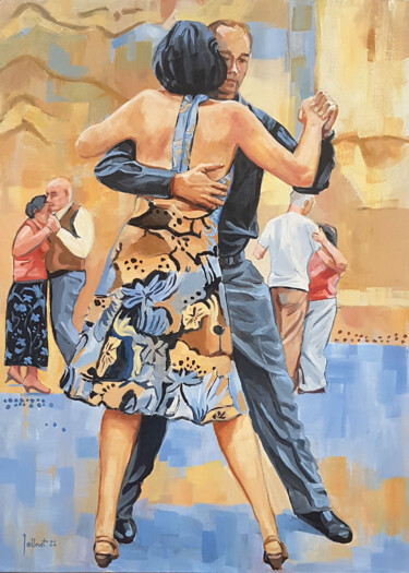 Malerei mit dem Titel "Tango" von Philippe Jollivet, Original-Kunstwerk, Acryl