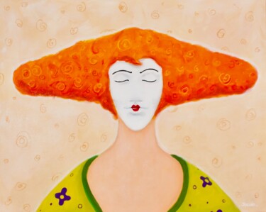 Painting titled "Ginger" by Philippe Jouan, Original Artwork, Acrylic Mounted on Wood Stretcher frame