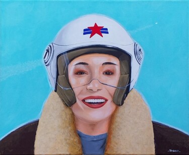 Painting titled "Jackie" by Philippe Jouan, Original Artwork, Acrylic Mounted on Wood Stretcher frame
