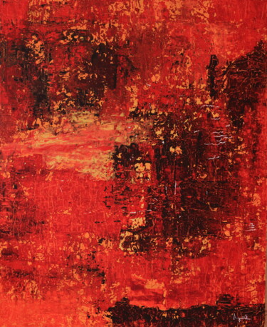 Malerei mit dem Titel "rouge et or" von Philippe Jullien, Original-Kunstwerk, Acryl
