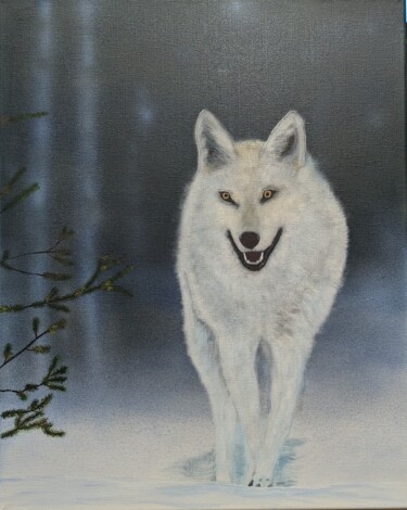 Painting titled "Loups" by Philippe Klak, Original Artwork, Acrylic