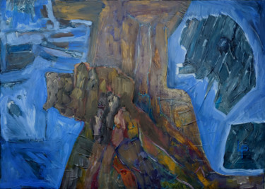 Peinture intitulée "roc" par Philippe Langaud, Œuvre d'art originale, Huile