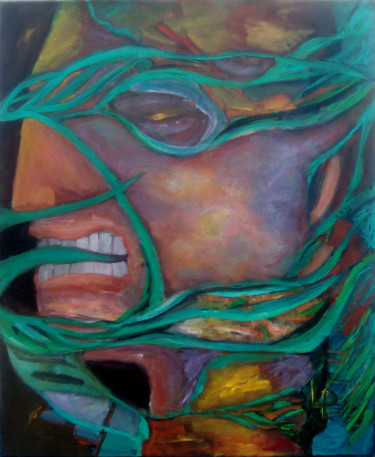 Peinture intitulée "Schizophrénie" par Philippe Langaud, Œuvre d'art originale, Acrylique