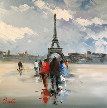 Painting titled "Paris trocadéro" by Philippe Laurent, Original Artwork, Acrylic