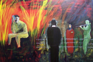 Schilderij getiteld "la haine ...suite" door Philippe Lavigogne, Origineel Kunstwerk