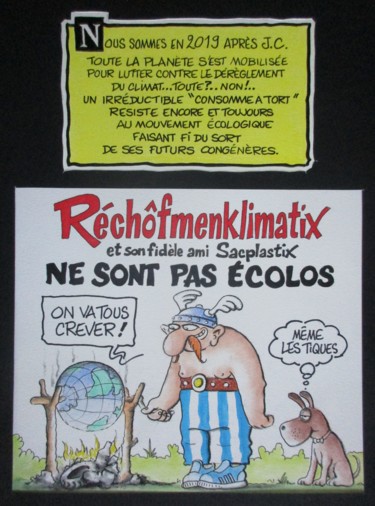 Zeichnungen mit dem Titel "Réchôfmenklimatix" von Philippe Lemarinier, Original-Kunstwerk, Pastell