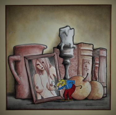 Drawing titled "Nature morte...enfi…" by Philippe Lemarinier, Original Artwork, Pastel