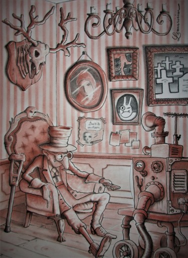 Drawing titled "Sans titre..." by Philippe Lemarinier, Original Artwork, Pastel Mounted on Wood Panel