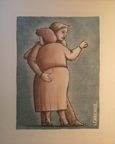 Dibujo titulada "Noces d'émeraude" por Philippe Lemarinier, Obra de arte original, Pastel