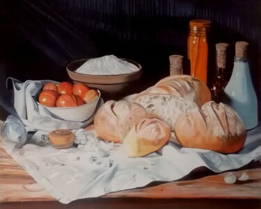 Peinture intitulée ""Notre pain quotidi…" par Philippe Lemesle, Œuvre d'art originale, Huile
