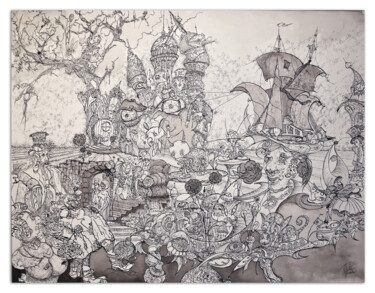 Zeichnungen mit dem Titel "Amazing" von Philippe Llech, Original-Kunstwerk, Tinte