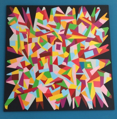 Peinture intitulée "géométrie" par Philippe Malo, Œuvre d'art originale, Huile