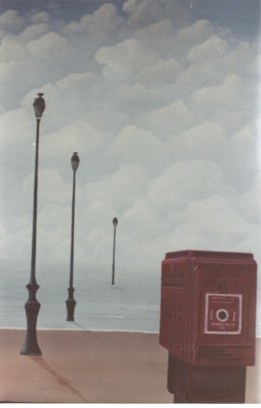 Schilderij getiteld "Le Voyage I" door Philippe Manson, Origineel Kunstwerk, Olie
