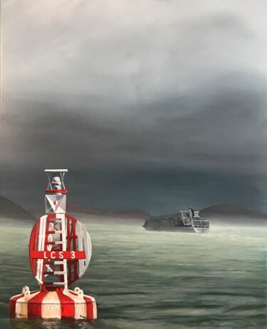 Painting titled "Leaving Hong-Kong I…" by Philippe Manson, Original Artwork, Acrylic Mounted on Wood Stretcher frame