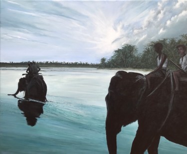 Картина под названием "The patrol" - Philippe Manson, Подлинное произведение искусства, Акрил Установлен на Деревянная рама…