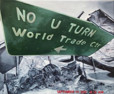 Painting titled "NO U-TURN" by Philippe Manson, Original Artwork, Acrylic