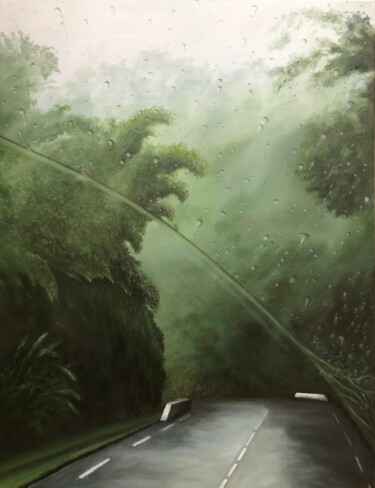 Painting titled "The turn" by Philippe Manson, Original Artwork, Oil Mounted on Wood Stretcher frame
