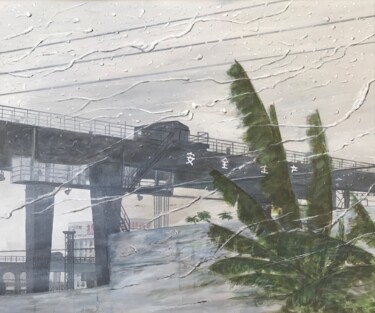 Schilderij getiteld "Leaving Guangzhou" door Philippe Manson, Origineel Kunstwerk, Acryl