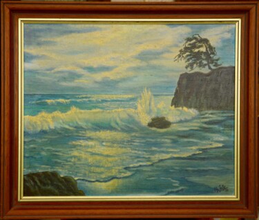 Painting titled "Inspiration_Coucher…" by Philippe Jolly, Original Artwork, Oil Mounted on Wood Stretcher frame