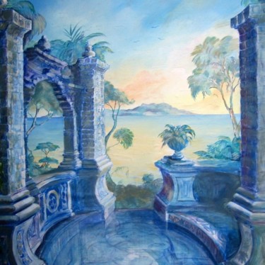 Peinture intitulée ""Azulejos Island"" par Philippe Metaireau, Œuvre d'art originale