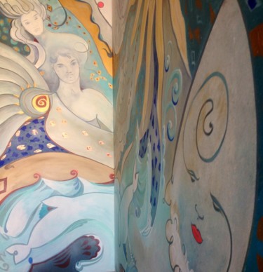 Peinture intitulée "Detail d'un mural:"…" par Philippe Metaireau, Œuvre d'art originale