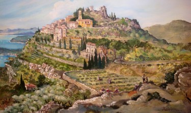 Painting titled ""Vue panoramique de…" by Philippe Metaireau, Original Artwork
