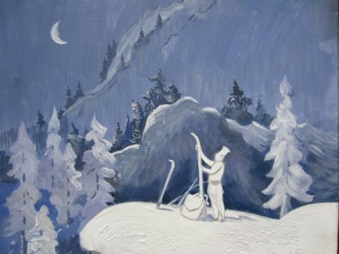 Peinture intitulée "Le Chef á ski" par Philippe Metaireau, Œuvre d'art originale
