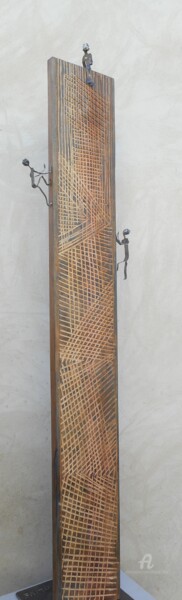 Sculpture titled "BOIS VERTICALE 3" by Philippe Olive, Original Artwork, Metals