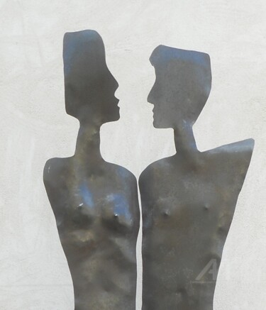 COUPLE ACIER FORGE - 122 Sculpture intitulée "COUPLE ACIER FORGE…" par Philippe Olive, Œuvre d'art originale, Métaux