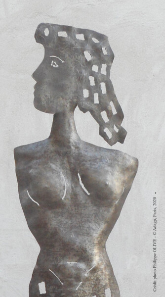 Скульптура под названием "FIGURE - 115" - Philippe Olive, Подлинное произведение искусства, Металлы