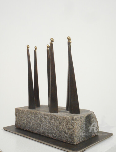 Sculpture titled "Déambulation 2" by Philippe Olive, Original Artwork, Bronze