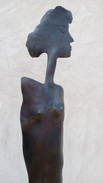 Sculpture titled "FIGURE Forgée 144." by Philippe Olive, Original Artwork, Metals