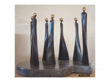 Sculpture titled "kin hin" by Philippe Olive, Original Artwork, Metals