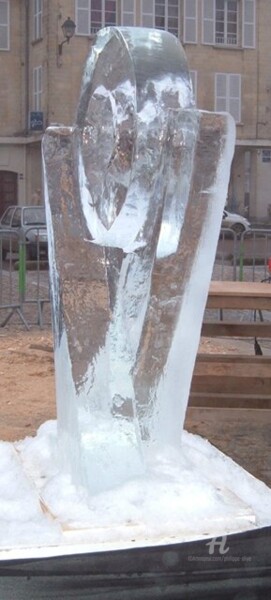 Скульптура под названием "SCULPTURE GLACE" - Philippe Olive, Подлинное произведение искусства, Лёд