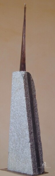 Sculpture titled "Muse-Granit vertical" by Philippe Olive, Original Artwork, Metals