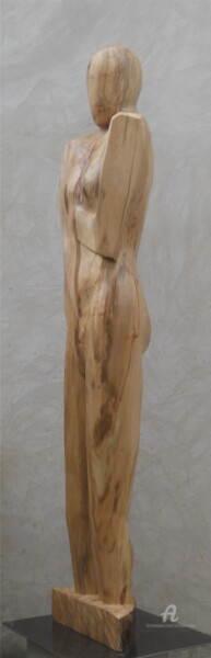 Sculpture titled "BUSTE N°2..." by Philippe Olive, Original Artwork, Wood